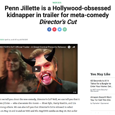 Penn Jillette is a Hollywood-obsessed kidnapper in trailer for meta-comedy Director's Cut